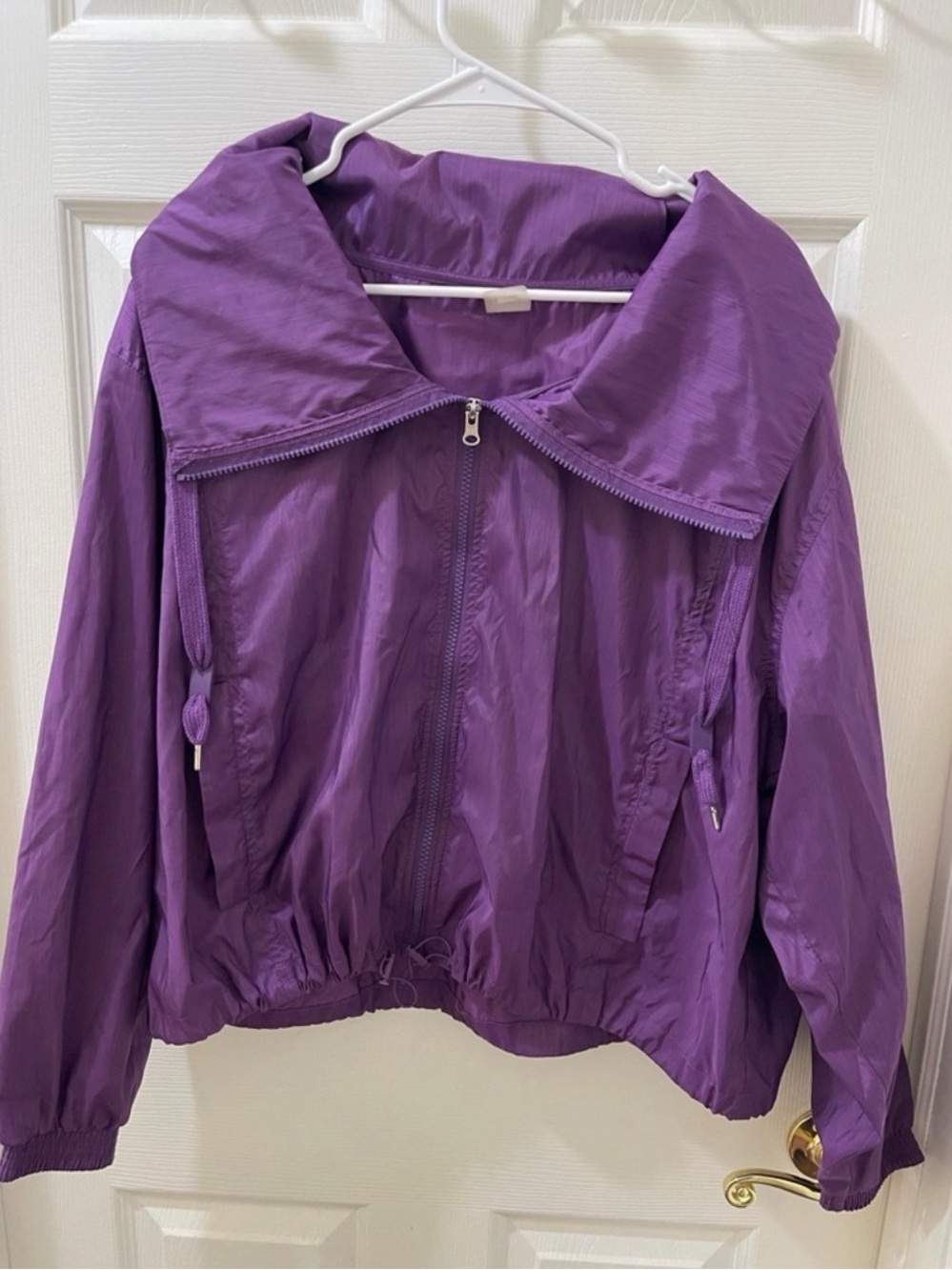 Xersion Purple Zip-Front Bomber Jacket